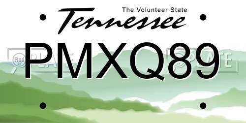 PMXQ89 Tennessee License Plate