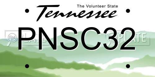 PNSC32 Tennessee License Plate
