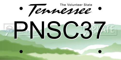 PNSC37 Tennessee License Plate