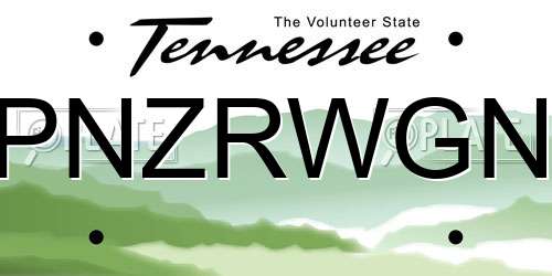 PNZRWGN Tennessee License Plate