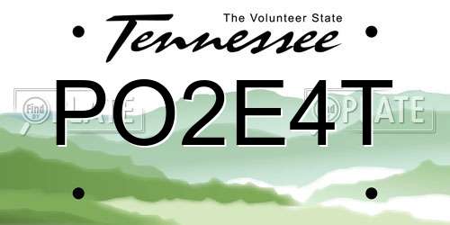 PO2E4T Tennessee License Plate
