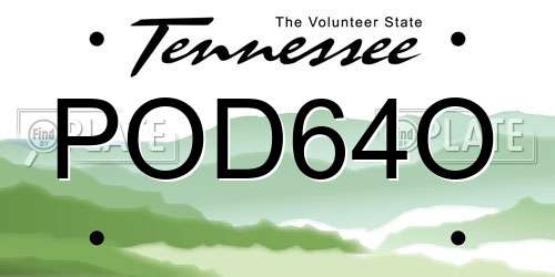 POD64O Tennessee License Plate