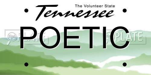 POETIC Tennessee License Plate