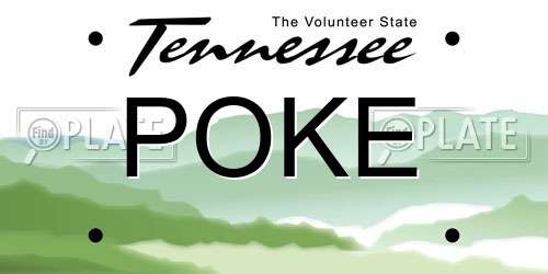 POKE Tennessee License Plate
