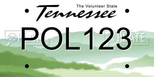 POL123 Tennessee License Plate