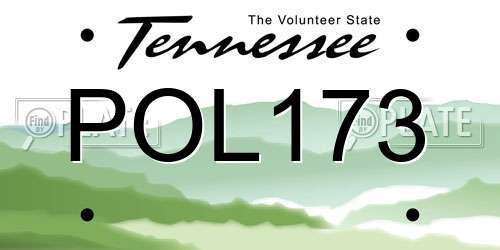 POL173 Tennessee License Plate