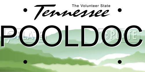 POOLDOC Tennessee License Plate
