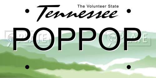 POPPOP Tennessee License Plate