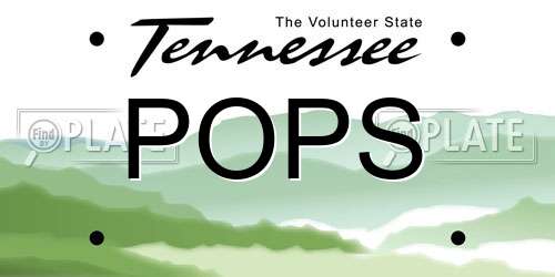 POPS Tennessee License Plate