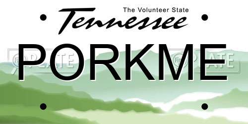 PORKME Tennessee License Plate