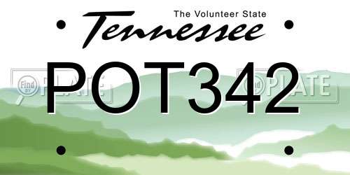 POT342 Tennessee License Plate