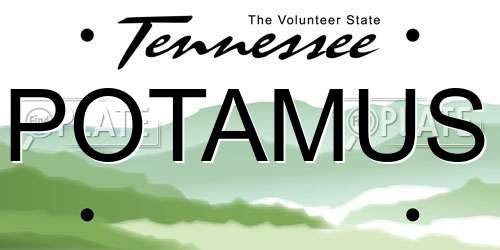 POTAMUS Tennessee License Plate