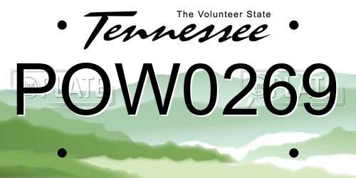 POW0269 Tennessee License Plate