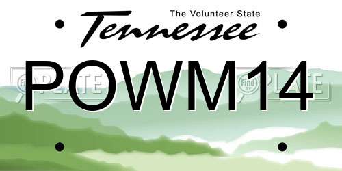 POWM14 Tennessee License Plate