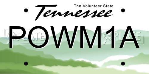 POWM1A Tennessee License Plate