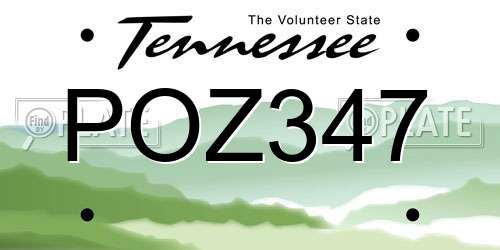 POZ347 Tennessee License Plate