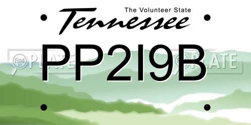 PP2I9B Tennessee License Plate