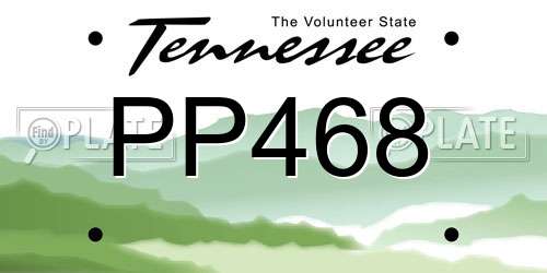 PP468 Tennessee License Plate