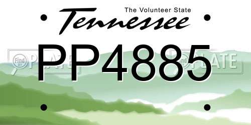 PP4885 Tennessee License Plate