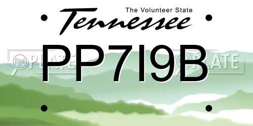 PP7I9B Tennessee License Plate