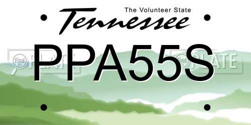 PPA55S Tennessee License Plate