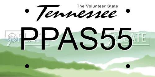 PPAS55 Tennessee License Plate