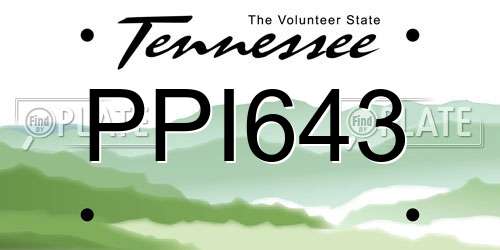 PPI643 Tennessee License Plate