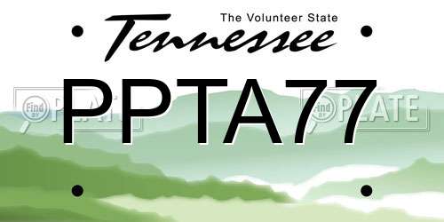PPTA77 Tennessee License Plate