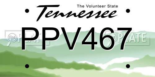 PPV467 Tennessee License Plate
