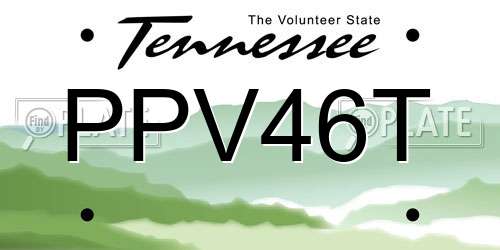 PPV46T Tennessee License Plate