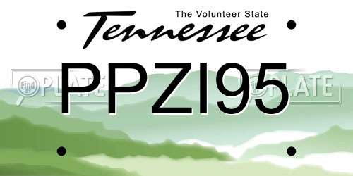 PPZI95 Tennessee License Plate