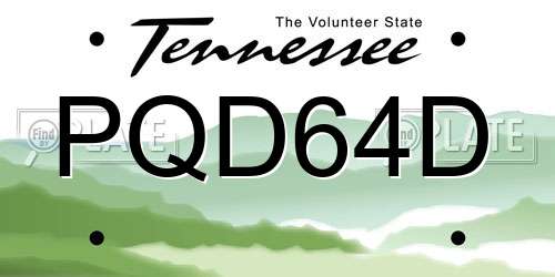 PQD64D Tennessee License Plate