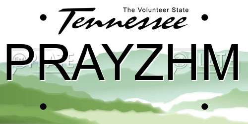 PRAYZHM Tennessee License Plate