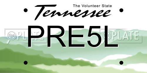 PRE5L Tennessee License Plate