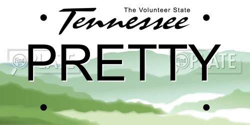 PRETTY Tennessee License Plate