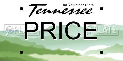 PRICE Tennessee License Plate