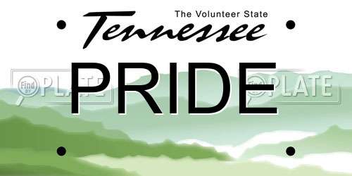PRIDE Tennessee License Plate