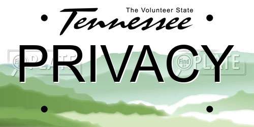 PRIVACY Tennessee License Plate