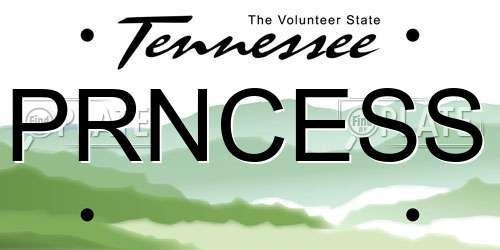 PRNCESS Tennessee License Plate