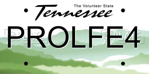 PROLFE4 Tennessee License Plate