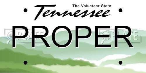 PROPER Tennessee License Plate