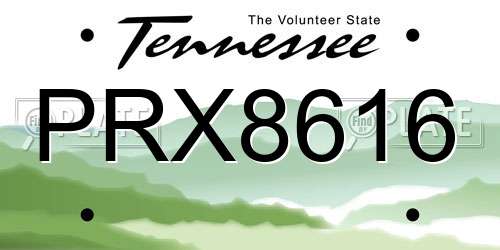 PRX8616 Tennessee License Plate