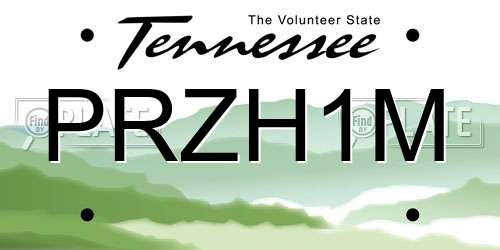 PRZH1M Tennessee License Plate