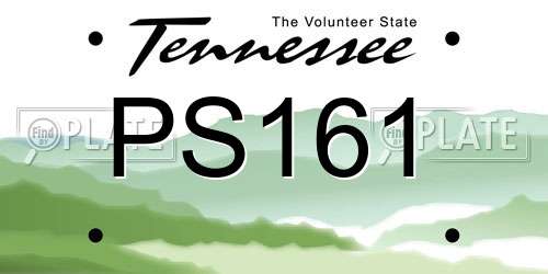 PS161 Tennessee License Plate