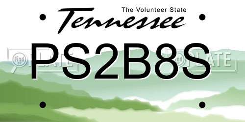 PS2B8S Tennessee License Plate