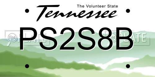 PS2S8B Tennessee License Plate