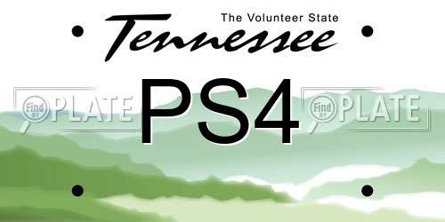PS4 Tennessee License Plate