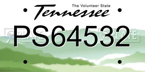 PS64532 Tennessee License Plate