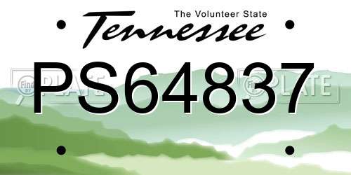 PS64837 Tennessee License Plate