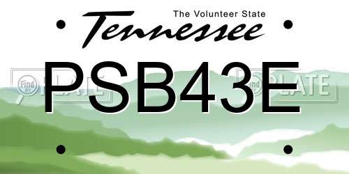 PSB43E Tennessee License Plate